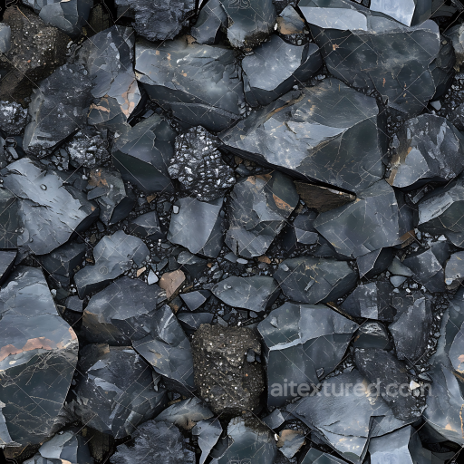 Slate Rock Ground Texture with Dark Blue and Gray Tones seamless Stone PBR texture
