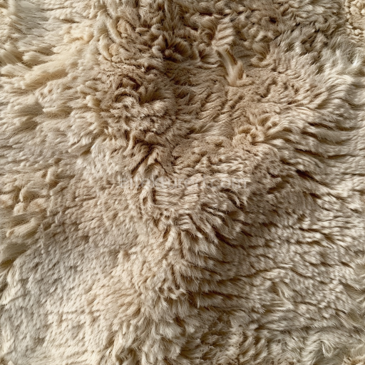 Seamless 3D Beige Sheepskin Leather PBR Texture with Plush Fur Detail