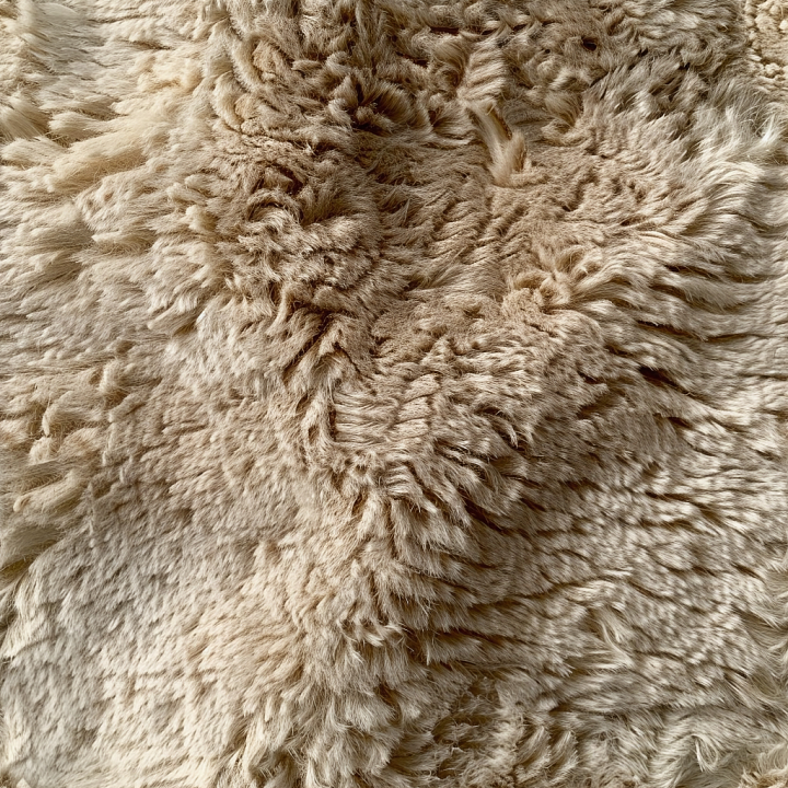 Beige Sheepskin Leather with Plush Fur Detail seamless PBR texture preview