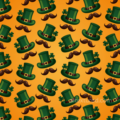 Featuring Cartoon St Patrick's Green Hats and Mustaches seamless St patrick digital paper bundle PBR texture