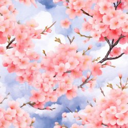seamless Seamless 3D PBR Texture of Soft Pink Flower Blossoms on Sky texture 8k free download PBR