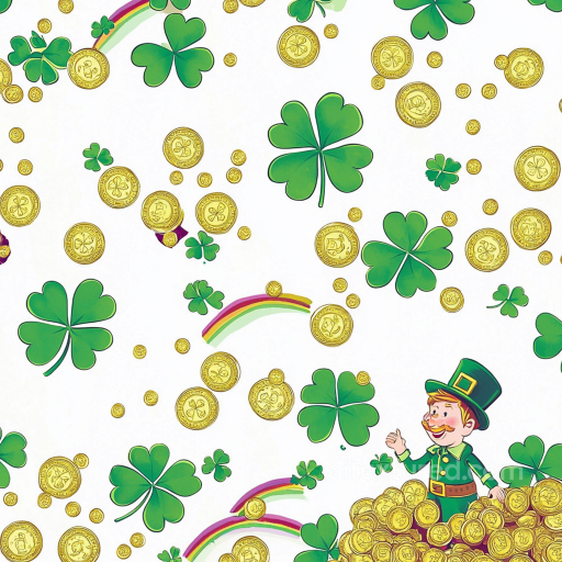 Featuring St Patrick Symbols with Shamrocks and Gold Coins seamless St patrick digital paper bundle PBR texture