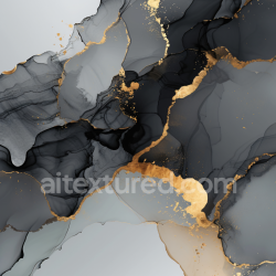 seamless Seamless 3D Alcohol Ink PBR Texture Featuring Black and Gold Marbling with Fluid Veins texture 8k free download PBR