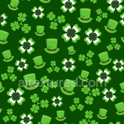 seamless Seamless 3D PBR Texture Featuring St Patrick Digital Paper with Shamrocks and Leprechaun Hats texture 8k free download PBR