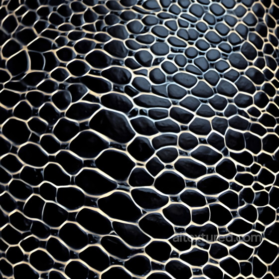 skin PBR texture of glossy black reptilian scales with organic patterns Skin texture preview