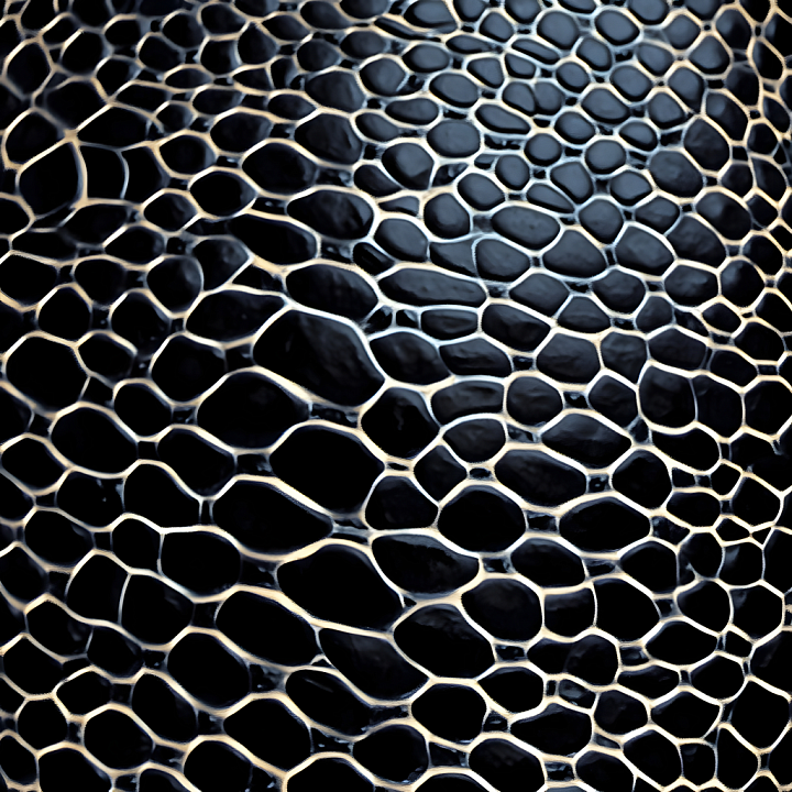 Skin Of Glossy Black Reptilian Scales With Organic Patterns seamless PBR texture preview