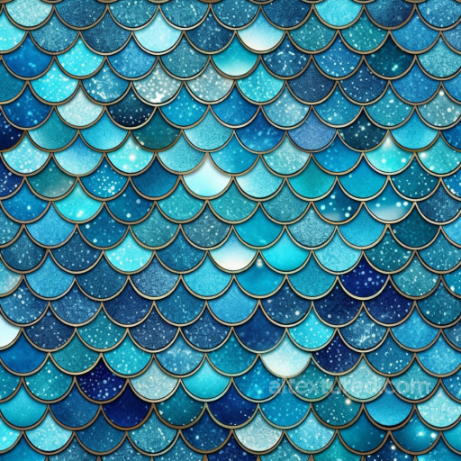 Mermaid Scale Texture with Gradient Blue Scale Pattern seamless Mermaid Scale  PBR texture