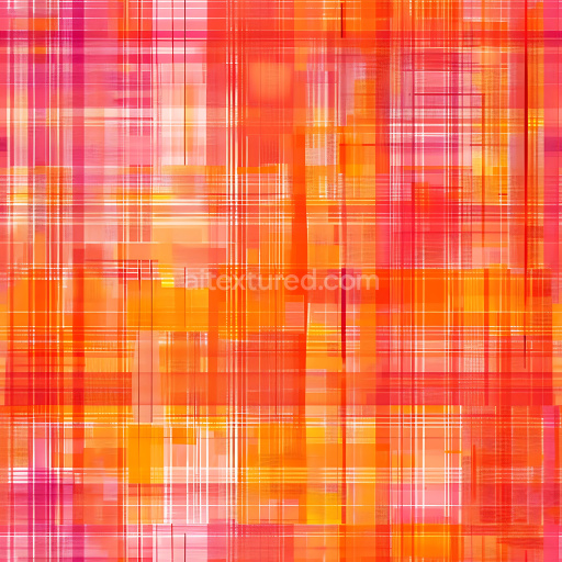 Seamless 3D PBR Texture of Vibrant Orange and Pink Abstract Plaid Pattern