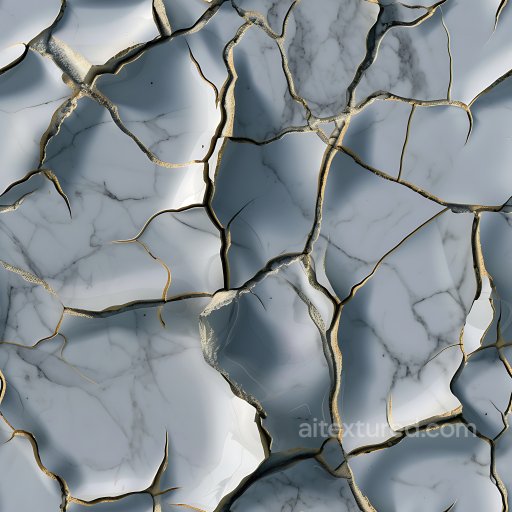 Cracked Marble Texture with Golden Sandstone Edges and Sharp Fractures seamless Cracked & Holes PBR texture