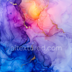 seamless Seamless 3D Alcohol Ink PBR Texture Featuring Violet to Blue Gradients with Golden Veining texture 8k free download PBR