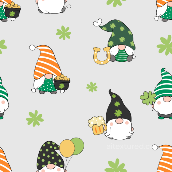 Cartoon St Patrick Gnome Pattern Fabric Texture St patrick texture preview