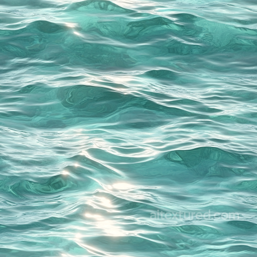 Water Texture Featuring Turquoise Ocean Surface with Gentle Waves and Realistic Reflectio… seamless Water PBR texture