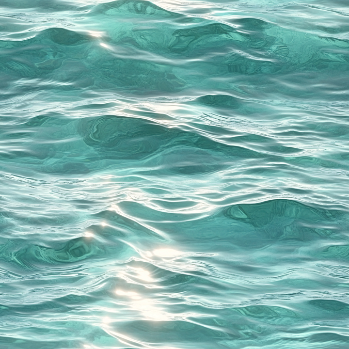 Water Featuring Turquoise Ocean Surface with Gentle Waves and Realistic… seamless PBR texture preview