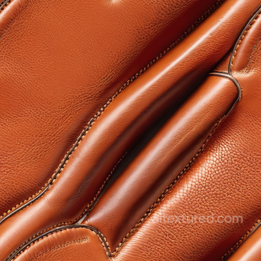 Brown Pebbled Leather PBR Texture with Detailed Stitching and Smooth Panels seamless Leather PBR texture