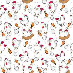 Pattern Bundle - Seamless 3D Pattern PBR Texture with Playful Cartoon Chickens, Eggs, and Drumsticks texture preview