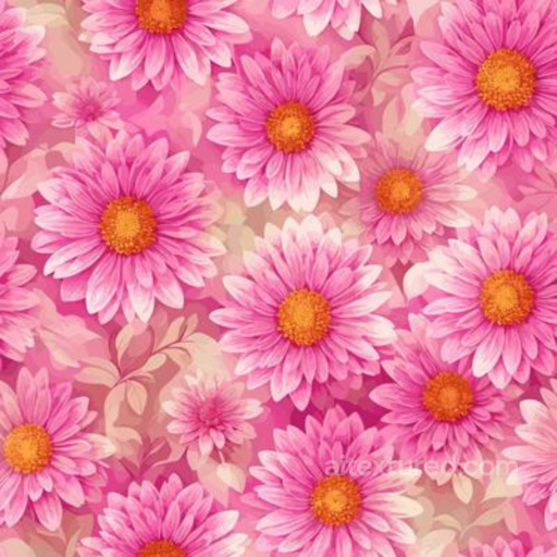 Pink Flower Fabric Pattern Seamless Texture with Bold Floral Design seamless Pink Flower PBR texture