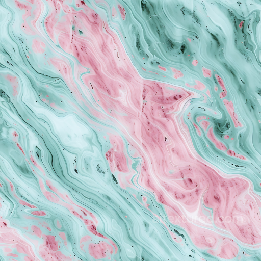 Dusty Rose and Mint Marble PBR Texture with Flowing Pastel Veins seamless Marble PBR texture