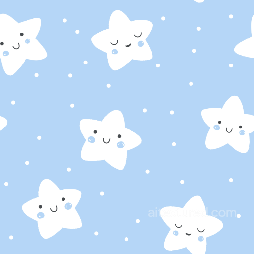 Baby Boy Star Pattern Fabric Texture in Light Blue seamless Baby Boy PBR texture