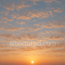 seamless Seamless 8k PBR 3d texture of sunrise sky with golden hour light and stratocumulus clouds texture 8k free download PBR
