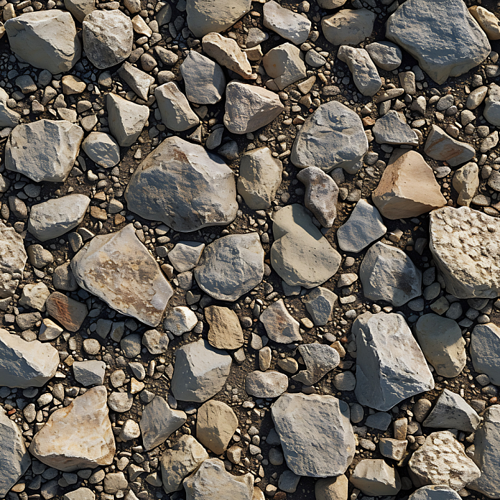 Stone of Rocky Ground with Varied Stone Shapes and Earthy Colors seamless PBR texture preview