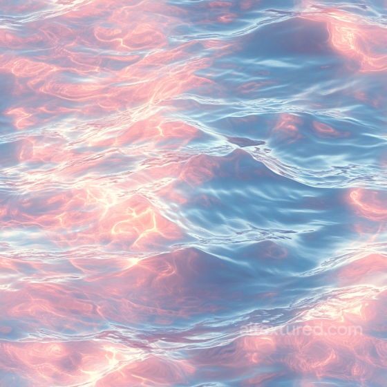 Water PBR Texture with Pastel Sunset Ocean Surface and Soft Waves Water texture preview