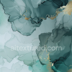 seamless Seamless 3D Alcohol Ink PBR Texture with Teal Shades and Gold Veining texture 8k free download PBR