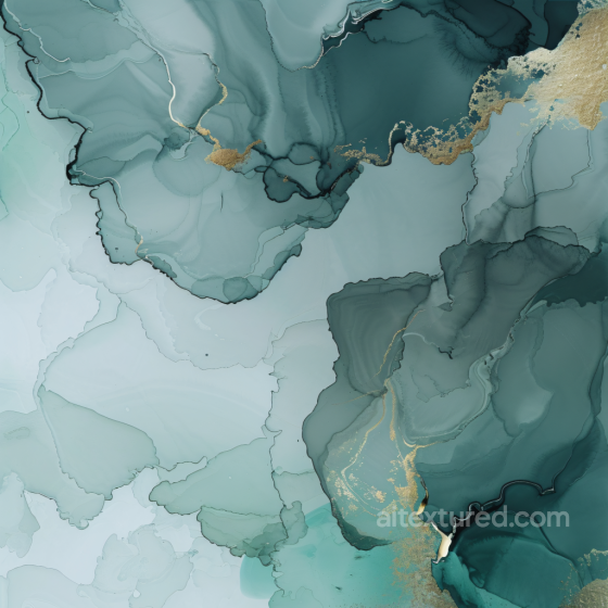 Alcohol Ink PBR Texture with Teal Shades and Gold Veining Alcohol ink texture preview