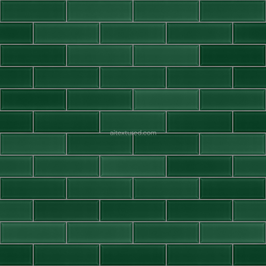 Seamless glossy green tile texture for 3D projects