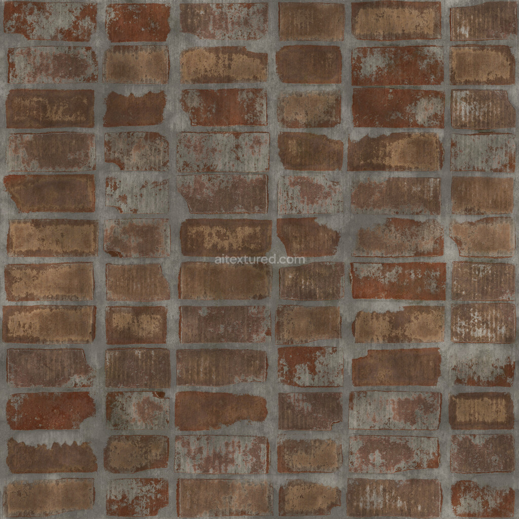 Seamless PBR brick texture with a weathered appearance