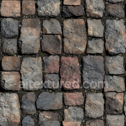 seamless Seamless 3D Weathered Cobblestone Street PBR Texture in Earthy Browns and Grays texture 8k free download PBR