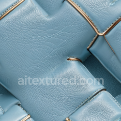 seamless Seamless 3D PBR Texture of Quilted Light Blue Grainy Leather Upholstery with Gold Trims texture 8k free download PBR