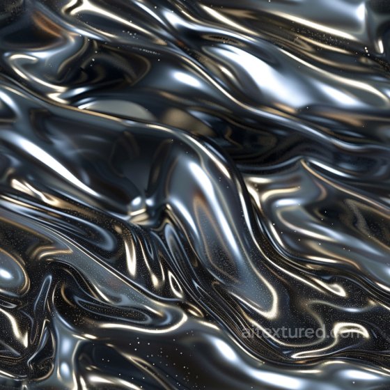 Glossy Black Fluid-Like Surface Seamless Texture with Reflective Highlights Glossy texture preview