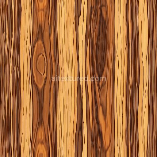 Seamless 3D Spalted Wood Planks PBR Texture with Distinct Grain and Knots