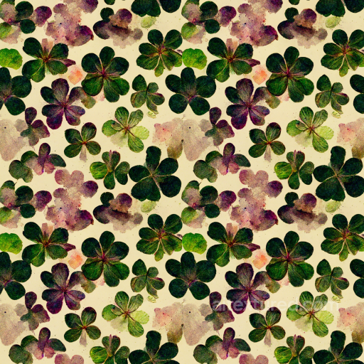 with Four-Leaf Clover Botanical Pattern seamless St patrick digital paper bundle PBR texture