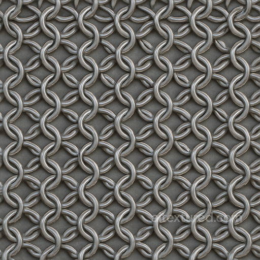 Of Silver Gray Chainmail Armor With Overlapping Rings seamless Chainmail PBR texture