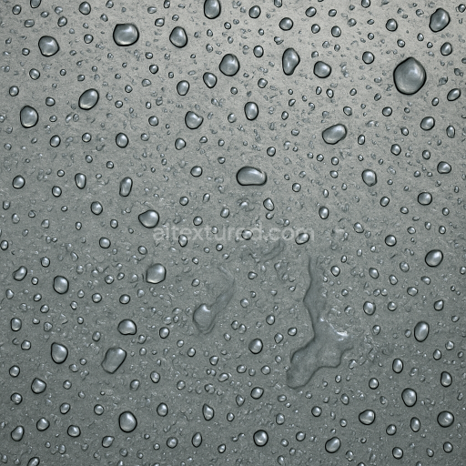 Seamless 3d texture pbr 8k rain droplets on metal surface