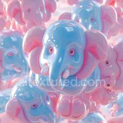 seamless Seamless 3D Inflated Vinyl Elephant Texture in Pastel Blue and Pink texture 8k free download PBR