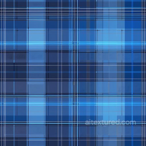 Seamless 3D PBR Blue Plaid Metal Texture with Grid Pattern texture preview