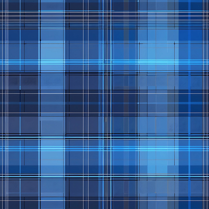 Blue Plaid Fabric with Subtle Weave Detail seamless PBR texture preview