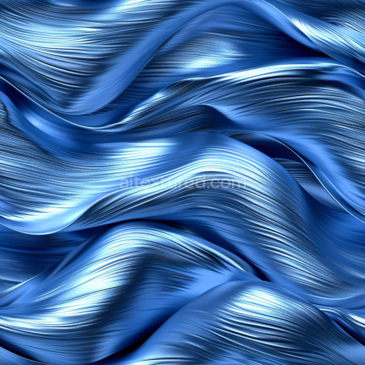 Seamless 3D PBR Texture of Glossy Blue Flowing Fabric with Fine Ridges