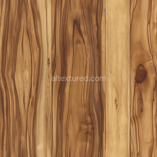 Seamless 3D Olive Wood Planks PBR Texture with Natural Grain and Knots