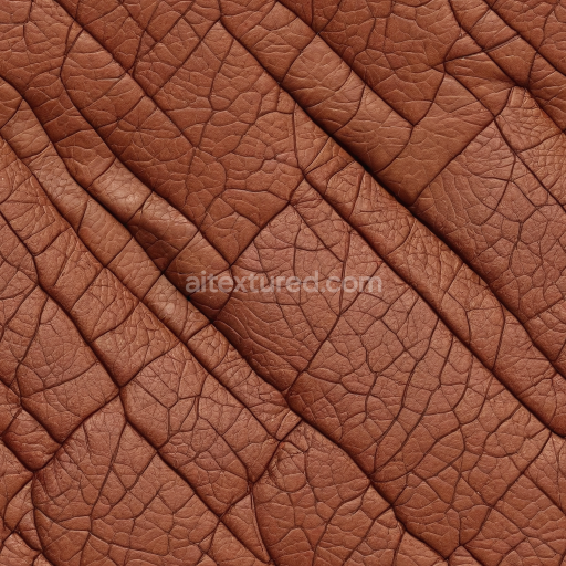 Seamless 3D Wrinkled Brown Leather PBR Texture with Deep Creases and Fine Grain