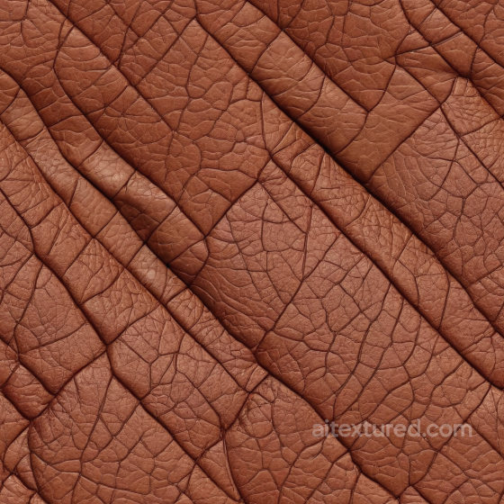 Wrinkled Brown Leather PBR Texture with Deep Creases and Fine Grain Leather texture preview