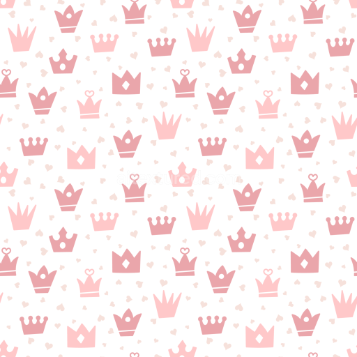 Preview — Seamless 3D PBR Texture Featuring Pink Crown Pattern on White Background