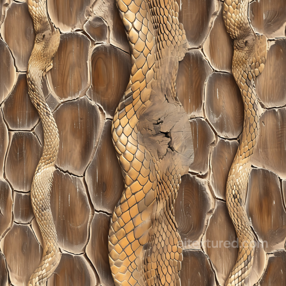Wood Texture With Exotic Snake-Scale Patterned Grain Wood texture preview