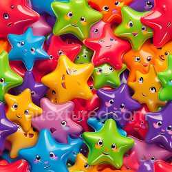 seamless Seamless 3D inflated glossy colorful star-shaped balloons PBR texture texture 8k free download PBR