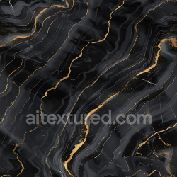 seamless Seamless 3D Black Marble PBR Texture with Elegant Gold Swirling Veins texture 8k free download PBR