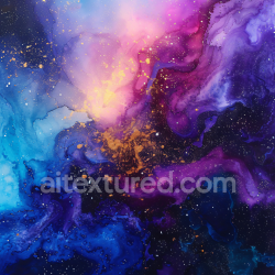 seamless Seamless 3D Alcohol Ink PBR Texture with Cosmic Purple, Blue and Gold Swirls texture 8k free download PBR
