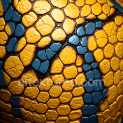 seamless Seamless 3D PBR reptilian skin texture featuring vibrant yellow and blue scaled pattern with detailed surface cracks and natural sheen texture 8k free download PBR