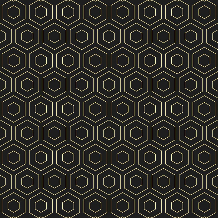 Golden Hexagon Wallpaper seamless PBR texture preview